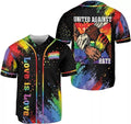 Custom LGBT Pride Baseball Jersey Rainbow Love is Love Baseball Jersey S-5XL