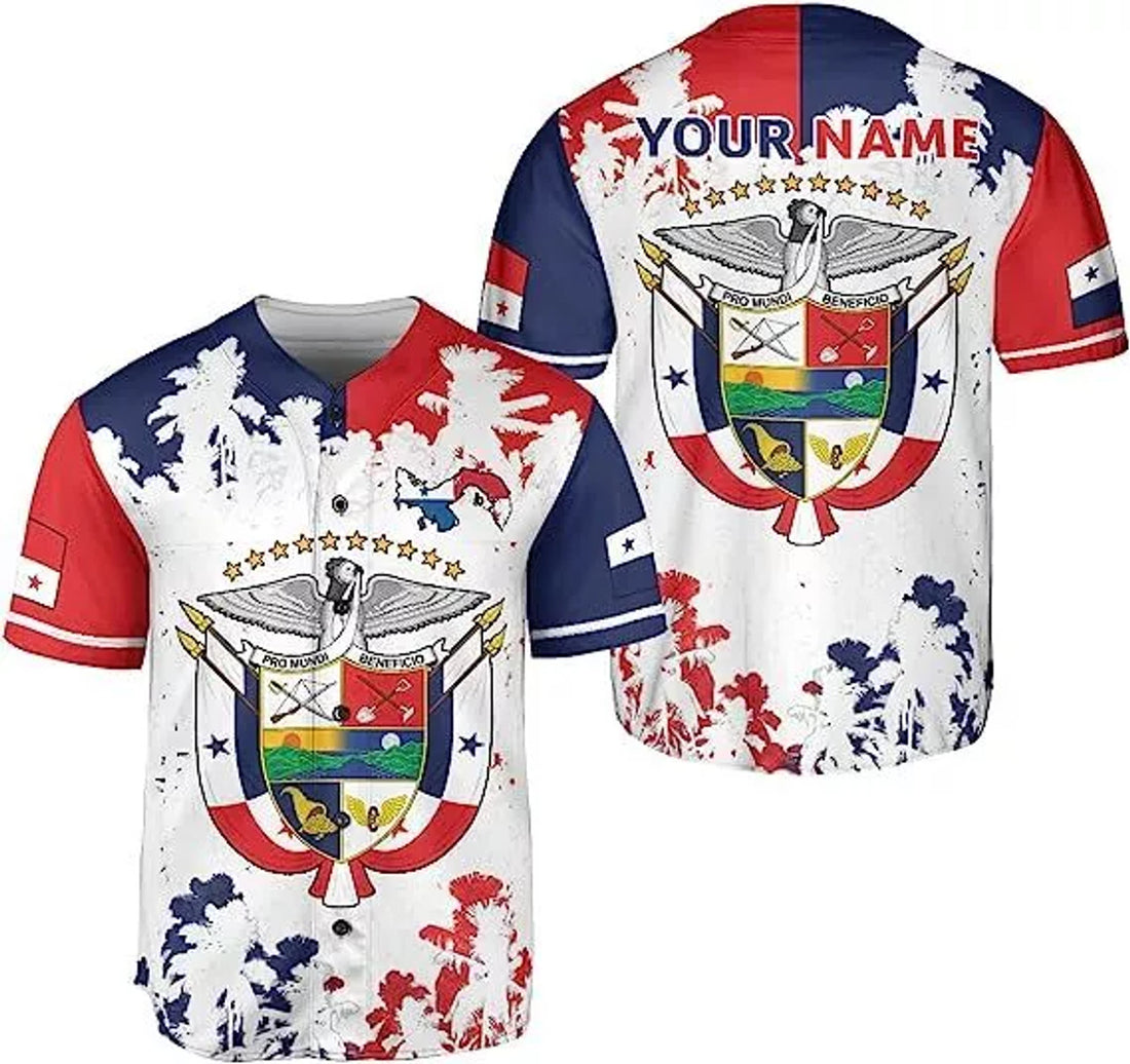 Custom Name Panama Baseball Jersey Panamanian Flag Baseball Jersey S-5XL