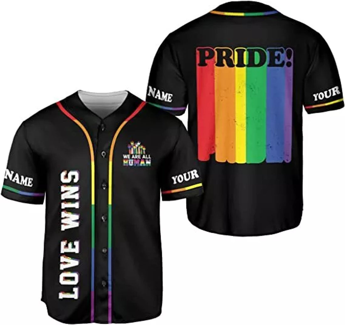 LGBT Pride Rainbow Baseball Jersey S-5XL