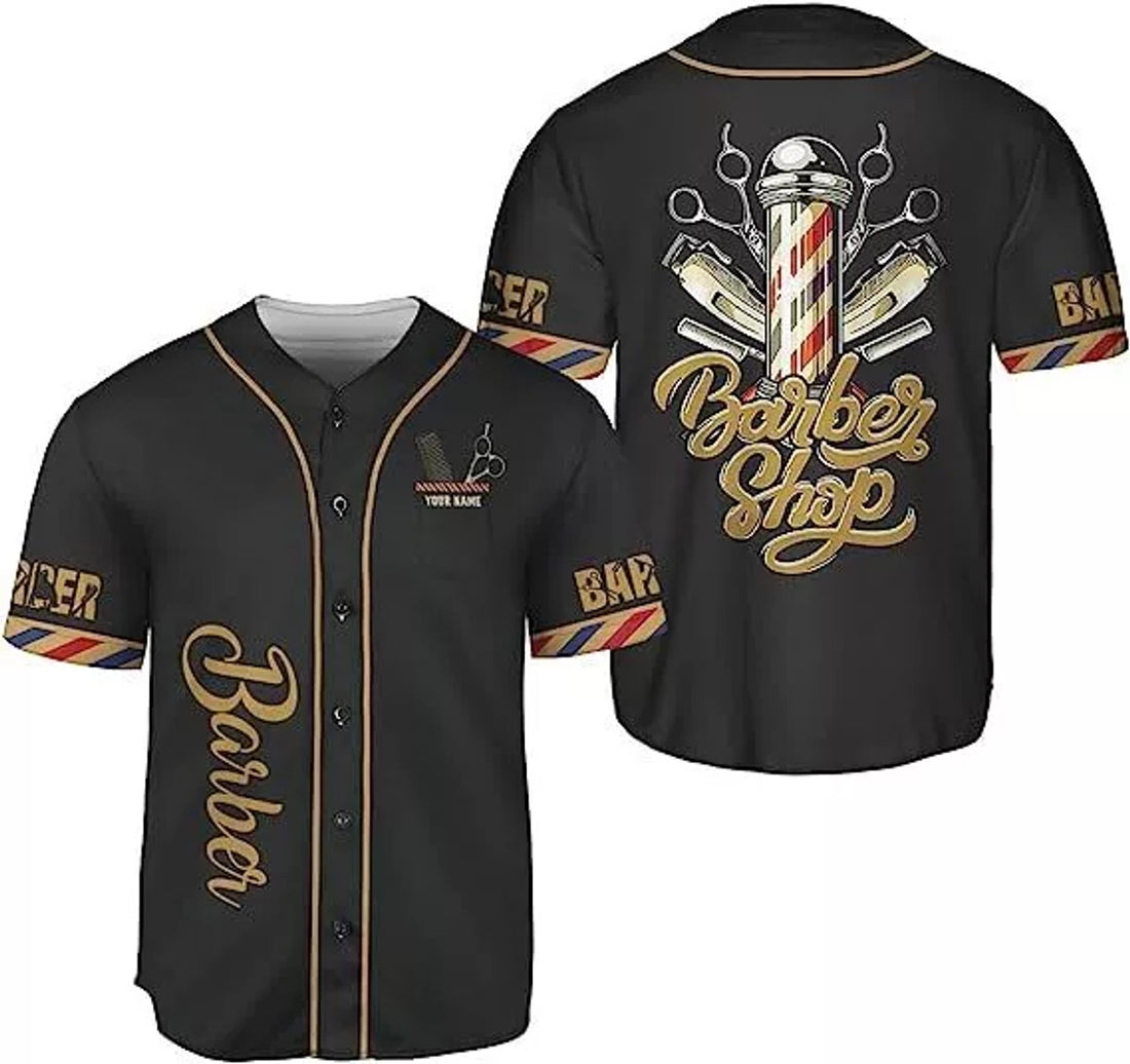 Custom Barber Shop Baseball Jersey Hairdresser Baseball Jersey S-5XL