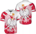 Custom Poland Baseball Jersey Polska T-Shirt Poland Shirt Baseball Jersey S-5XL