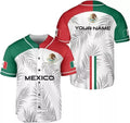 Custom Mexico Flag Baseball Jersey Mexican Shirt Baseball Jersey S-5XL