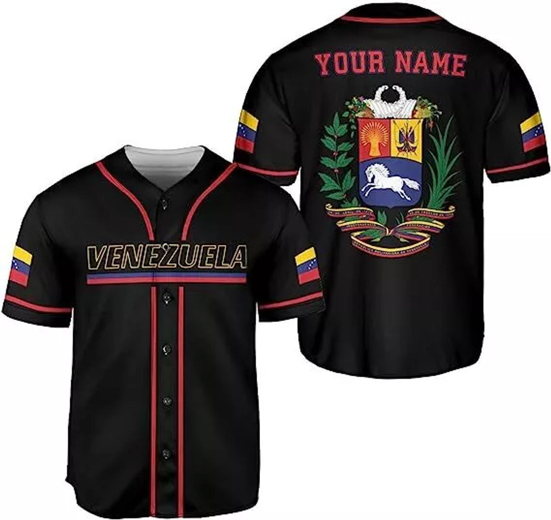 Custom Venezuela Baseball Jersey Proud Venezuelan Flag Baseball Jersey S-5XL