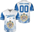 Custom Greece Baseball Jersey Greek Pride Flag Baseball Jersey S-5XL
