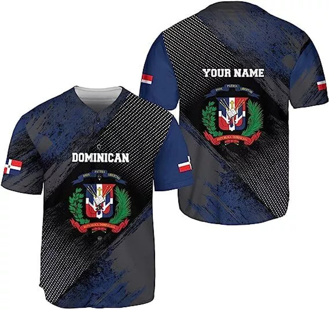 Custom Dominican Republic Baseball Jersey Shirt S-5XL