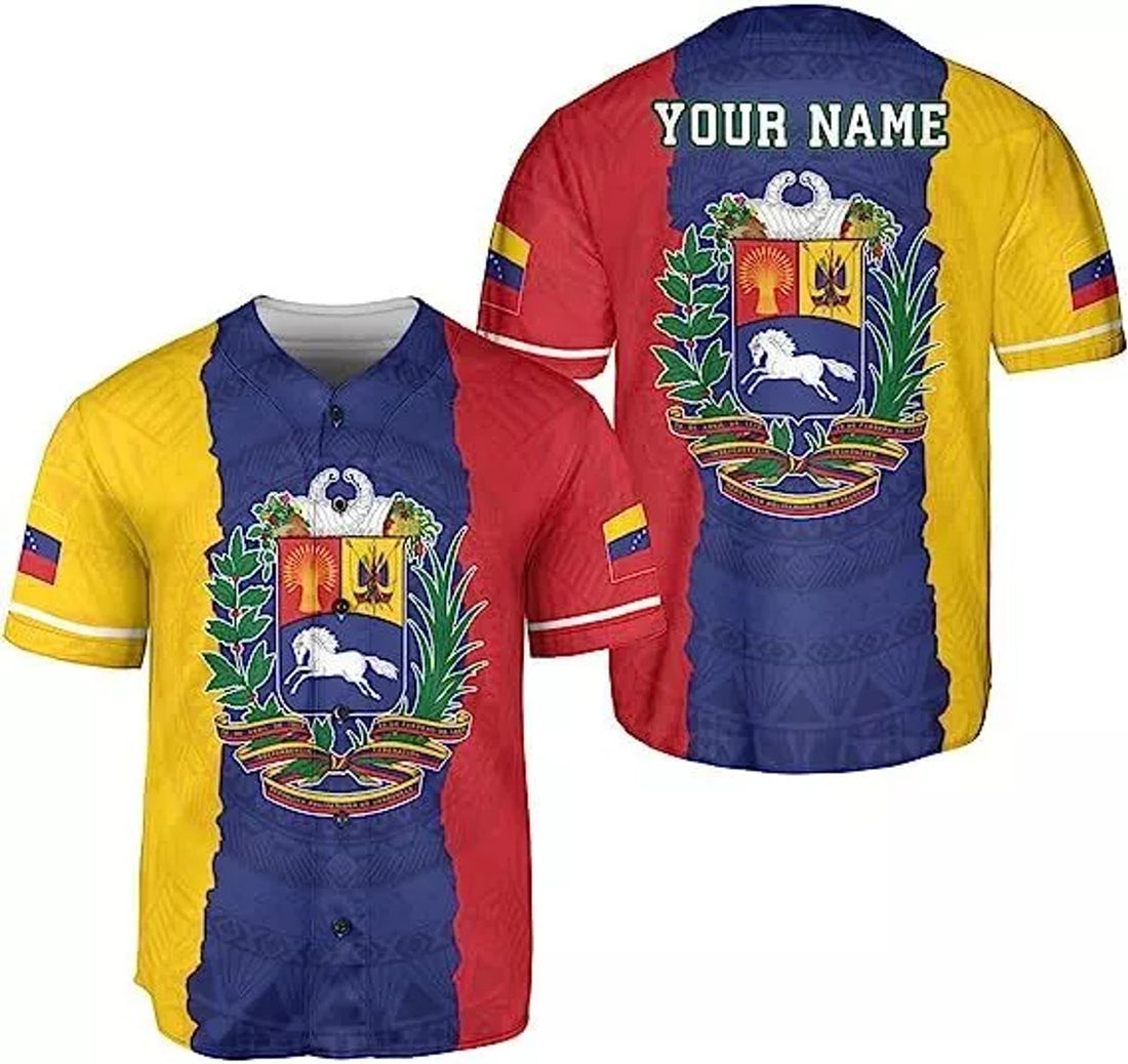 Custom Venezuela Baseball Jersey Proud Venezuelan Flag Baseball Jersey S-5XL