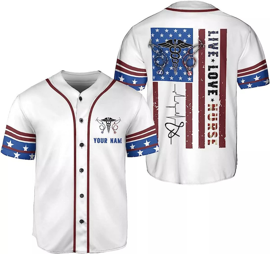 Custom Nurse Baseball Jersey Graduation Baseball Jersey S-5XL