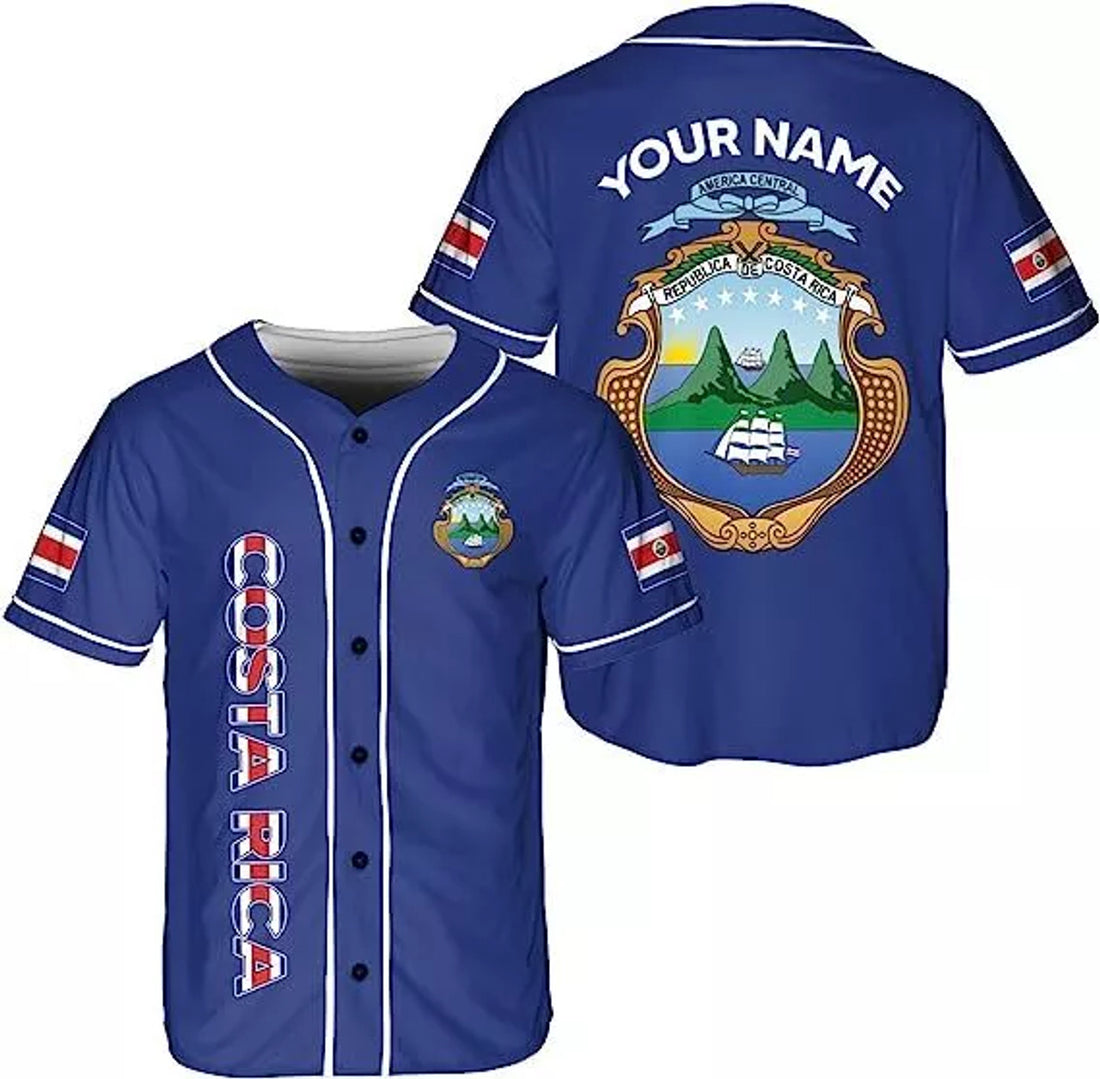 Custom Costa Rica Baseball Jersey for Men Women Baseball Jersey S-5XL