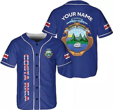 Custom Costa Rica Baseball Jersey for Men Women Baseball Jersey S-5XL