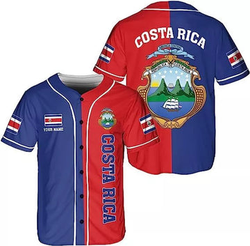 Custom Costa Rica Baseball Jersey for Men Women Baseball Jersey S-5XL