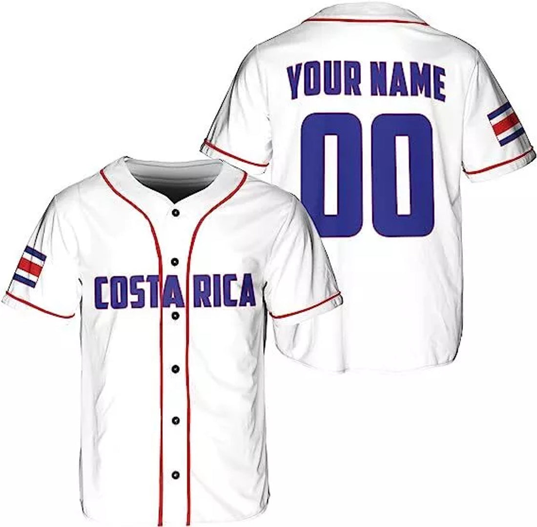 Custom Costa Rica Baseball Jersey for Men Women Baseball Jersey S-5XL