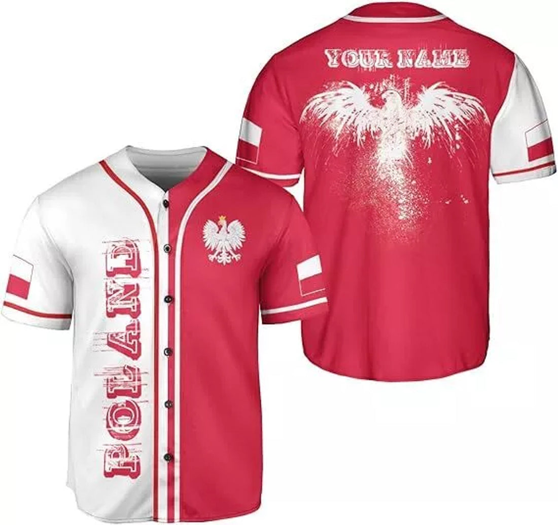 Custom Poland Baseball Jersey Polska Tshirt Baseball Jersey S-5XL