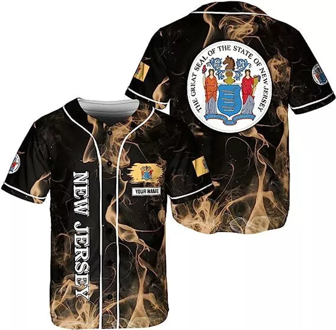 Custom Name New Jersey Baseball Jersey NJ State Baseball Jersey S-5XL