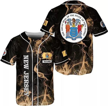 Custom Name New Jersey Baseball Jersey NJ State Baseball Jersey S-5XL
