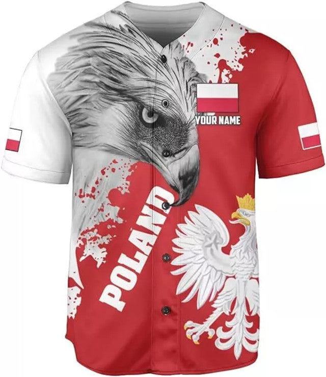 Custom Poland Baseball Jersey Polska Shirt Baseball Jersey S-5XL
