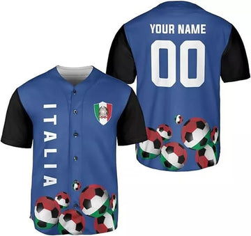 Custom Italia Flag Baseball Jersey Italian Shirt for Men and Women