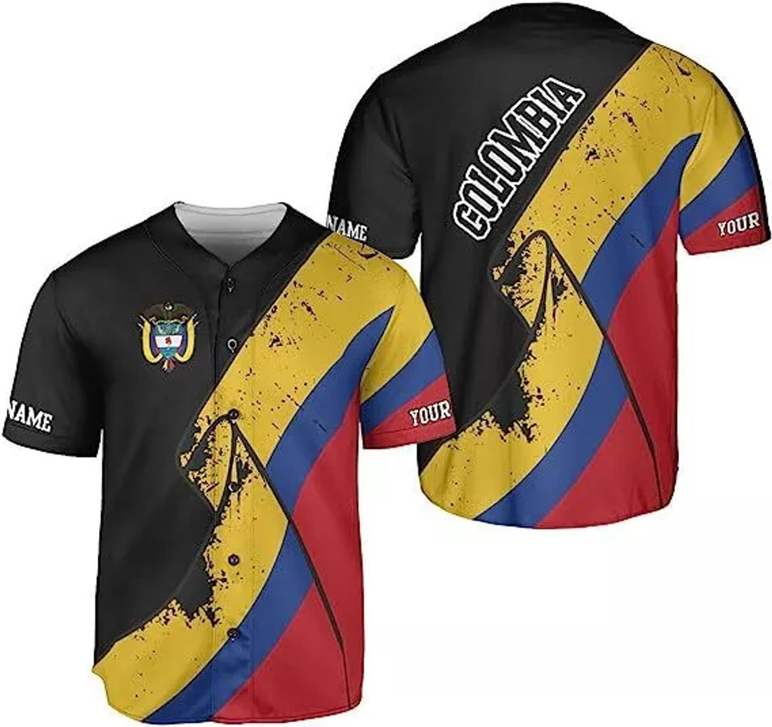 Custom Colombia Baseball Jersey Flag Shirt Baseball Jersey S-5XL