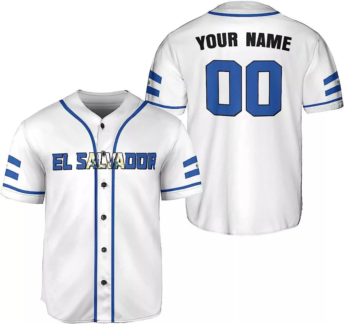 Personalized El Salvador Proud AOP Baseball Jersey Baseball Jersey S-5XL