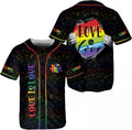 Custom Rainbow Pride LGBT Love is Love Baseball Jersey S-5XL