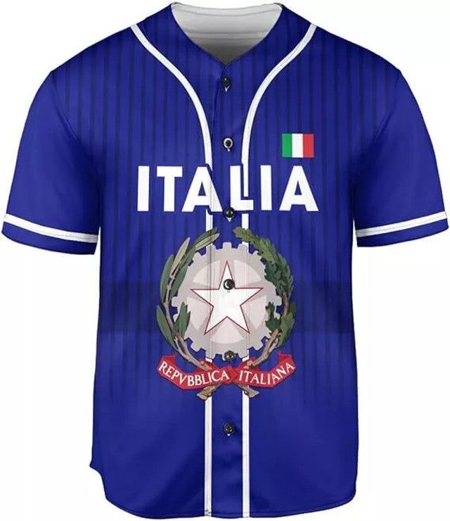 Custom Italia Baseball Jersey Italian Flag Shirt Baseball Jersey S-5XL
