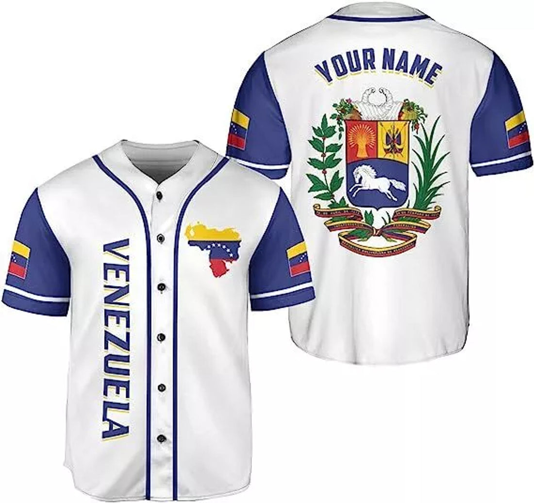 Custom Venezuela Baseball Jersey Proud Venezuelan Flag Baseball Jersey S-5XL