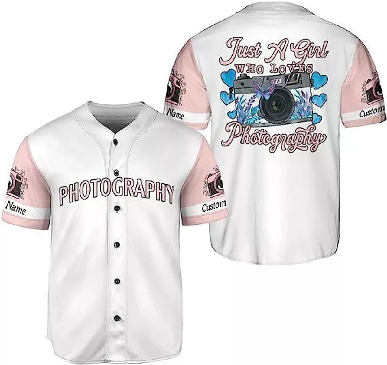 Personalized Photography Jersey Shirt Photographer Baseball Jersey S-5XL