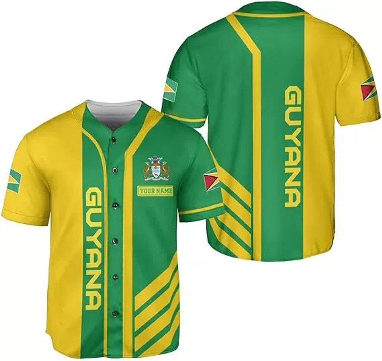 Custom Guyana Pride Baseball Jersey Guyanese Flag Shirt Baseball Jersey S-5XL