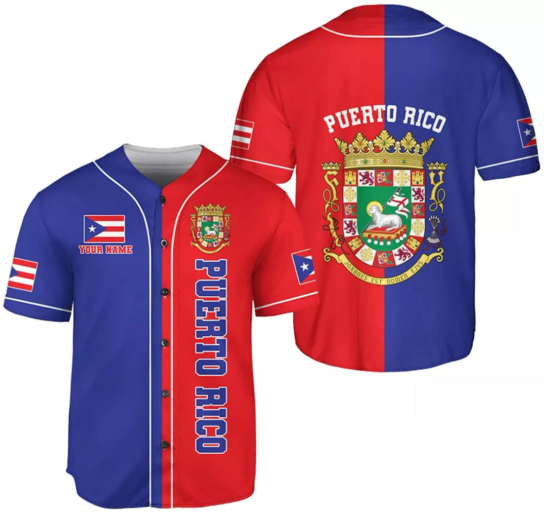 Custom Puerto Rico Baseball Shirt Customized Team Name Baseball Jersey S-5XL