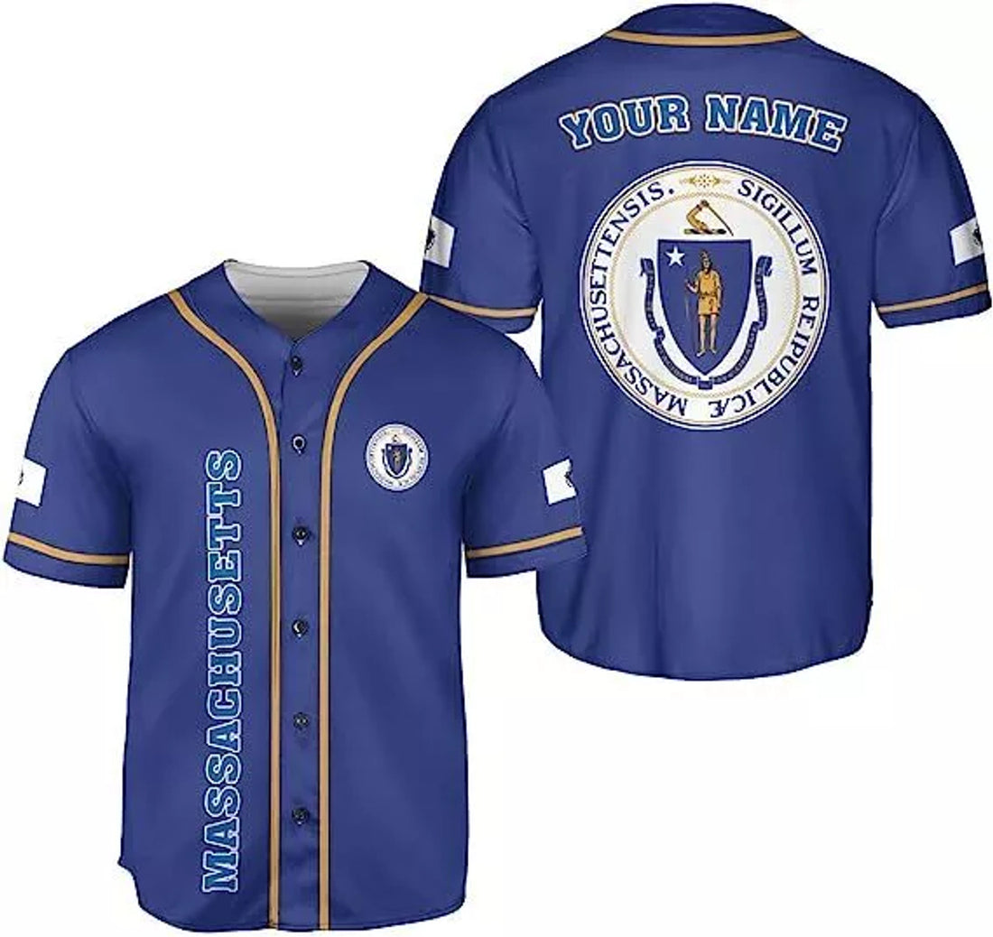 Custom Massachusetts Baseball Jersey Shirts Massachusetts Baseball Jersey S-5XL