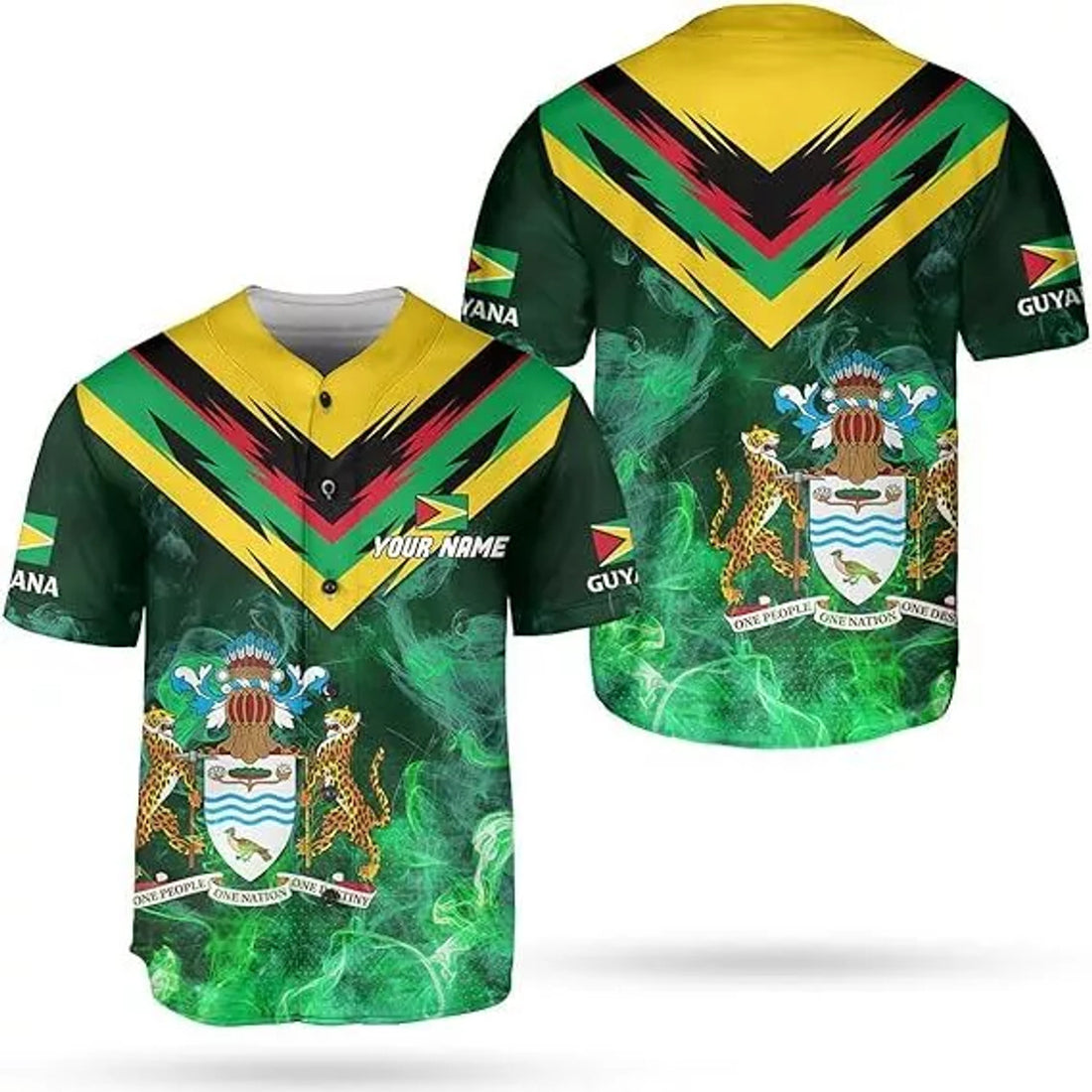 Custom Guyana Pride Jersey Guyanese Flag Shirt Baseball Jersey S-5XL