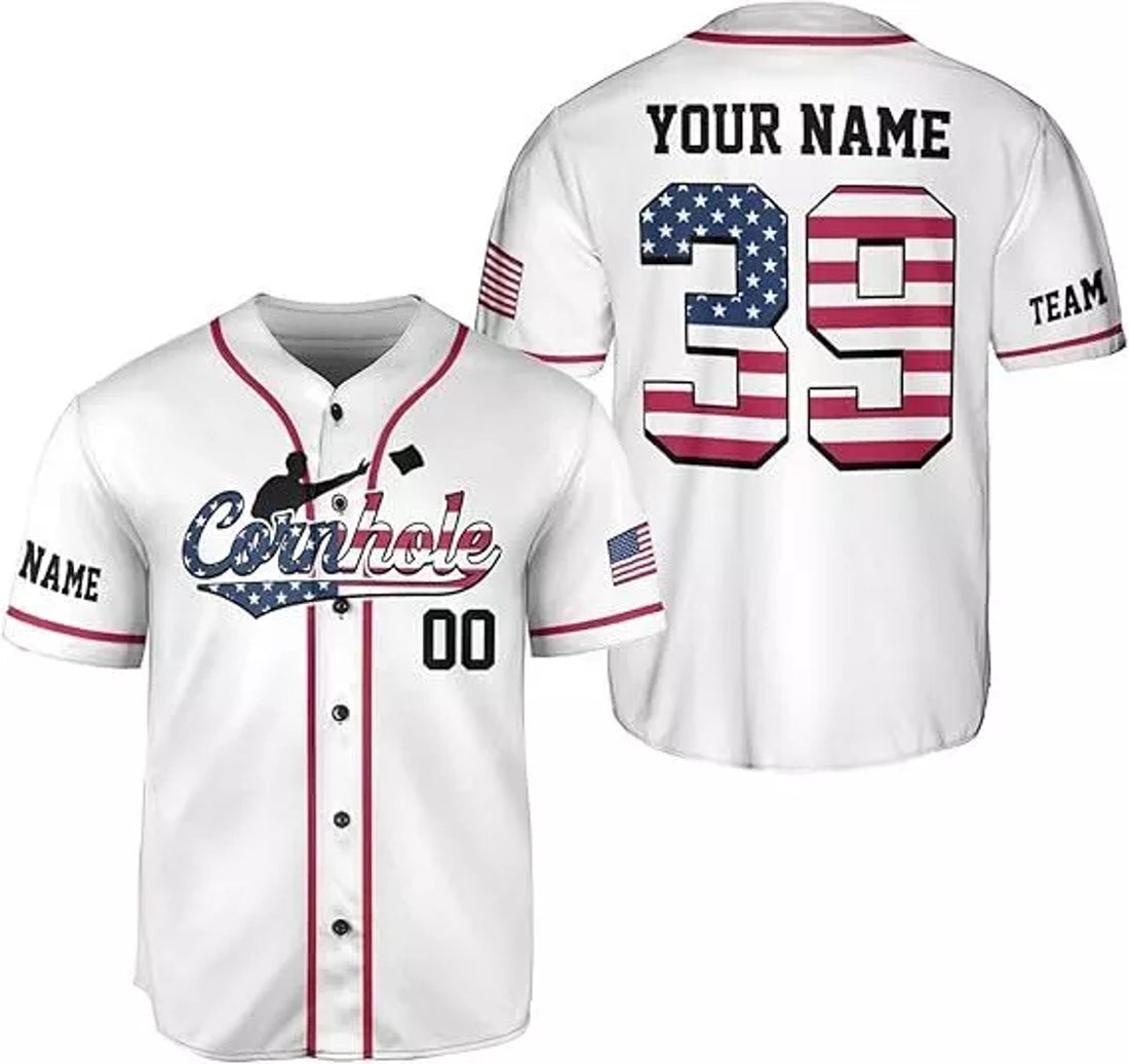 Custom Cornhole Jersey Toss Like A Boss Funny Baseball Jersey S-5XL