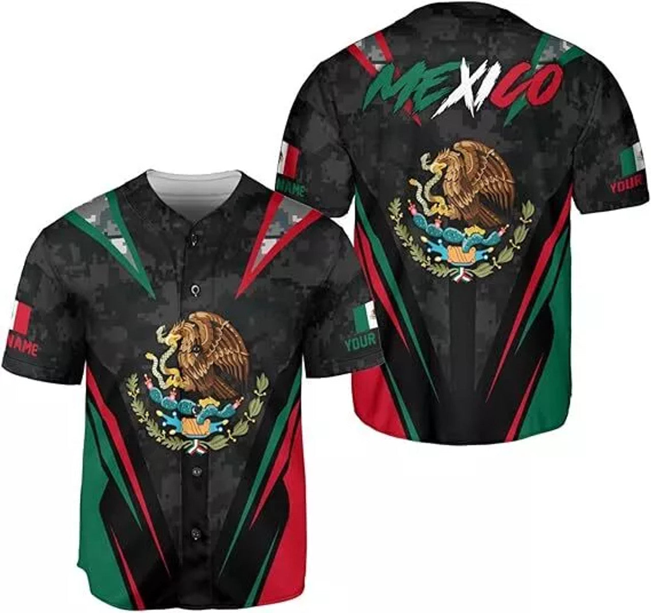 Custom Mexico Flag Baseball Soccer Shirt Baseball Jersey S-5XL