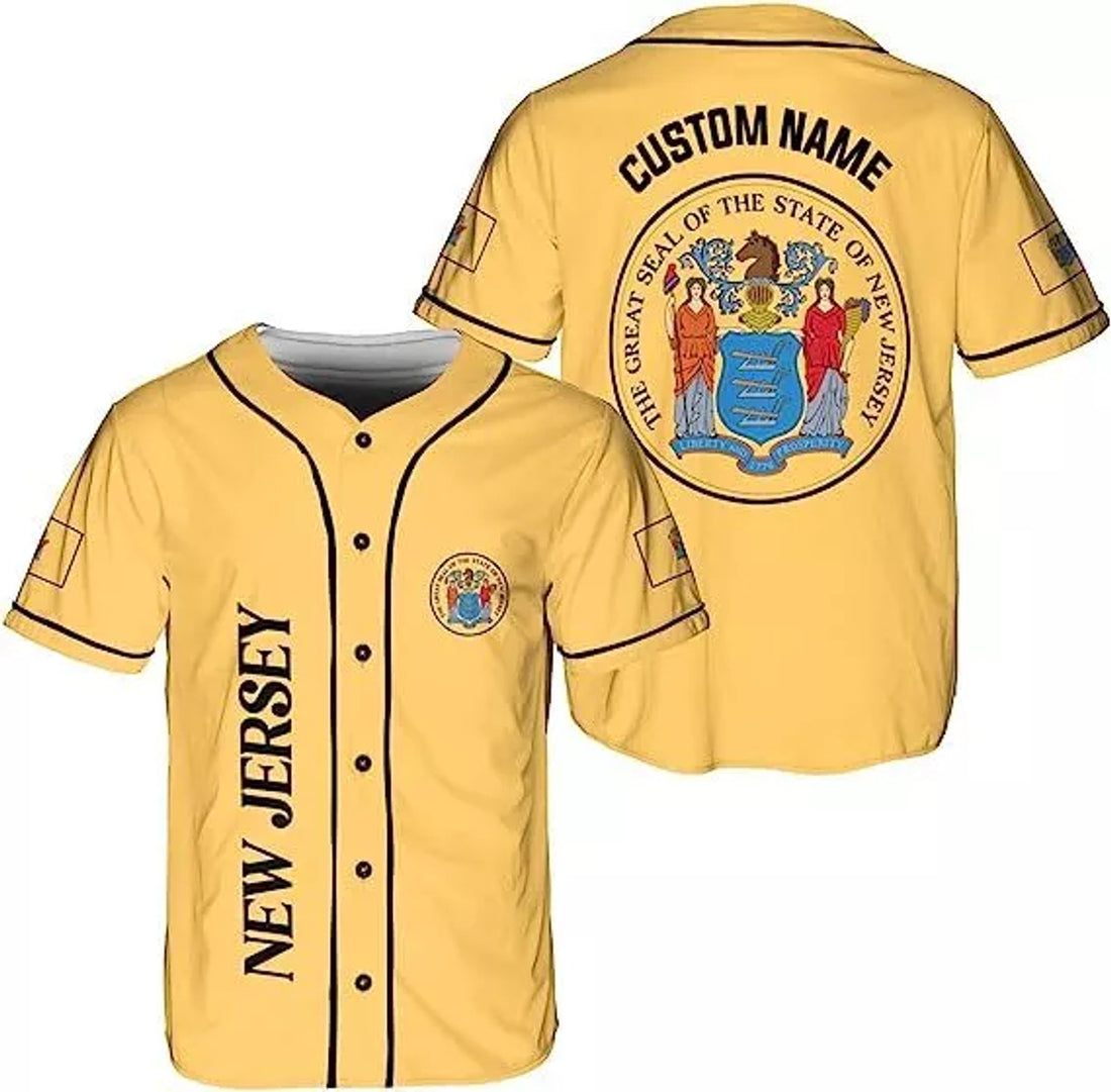 Custom Personalized New Jersey State Baseball Shirt Baseball Jersey S-5XL