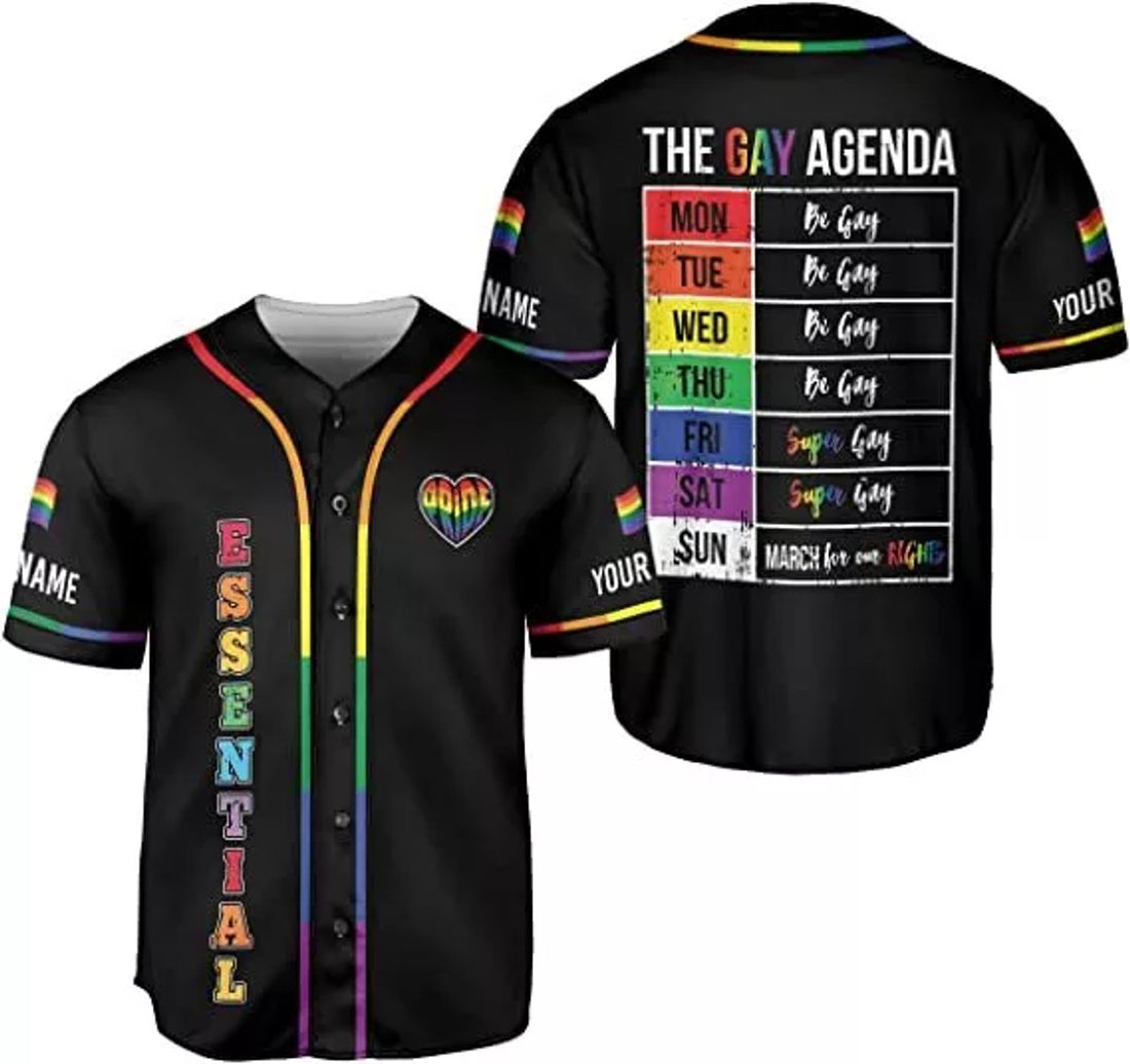 LGBT Pride Rainbow Baseball Jersey S-5XL