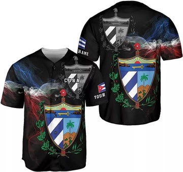 Custom Cuba Baseball Shirt Cuba Flag Baseball Jersey S-5XL
