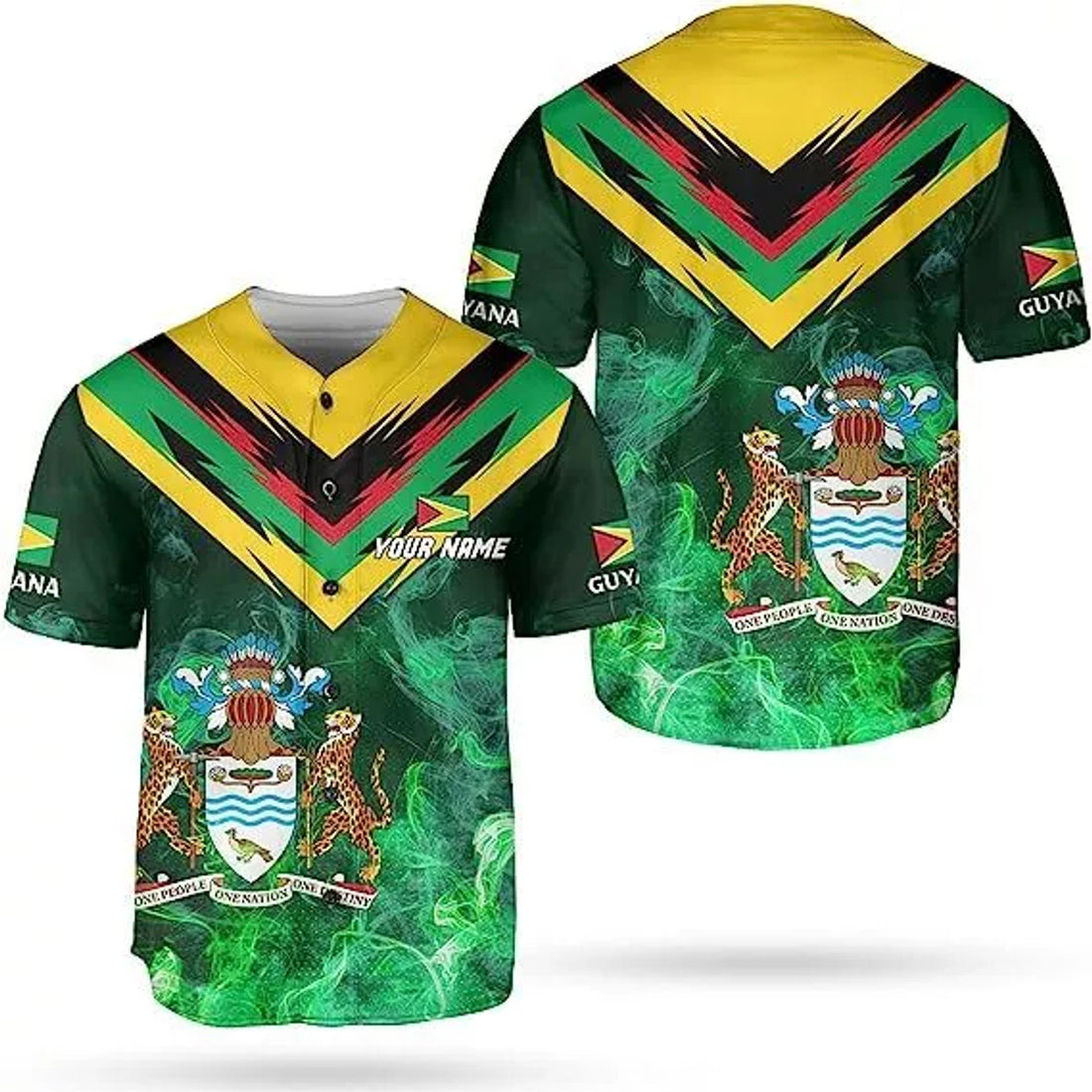 Custom Guyana Shirt Pride Baseball Jersey Guyanese Flag Baseball Jersey S-5XL