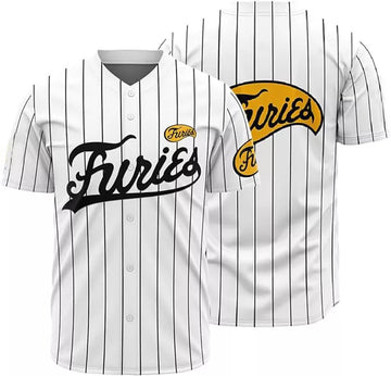 Custom Warriors Furies Baseball Jersey White Baseball Jersey S-5XL