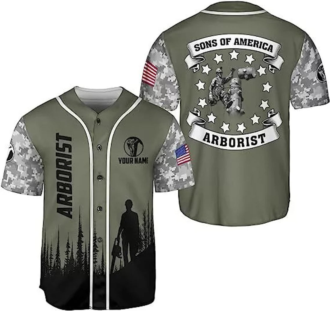 Custom Arborist Shirt Lumberjacks Logger Baseball Jersey S-5XL