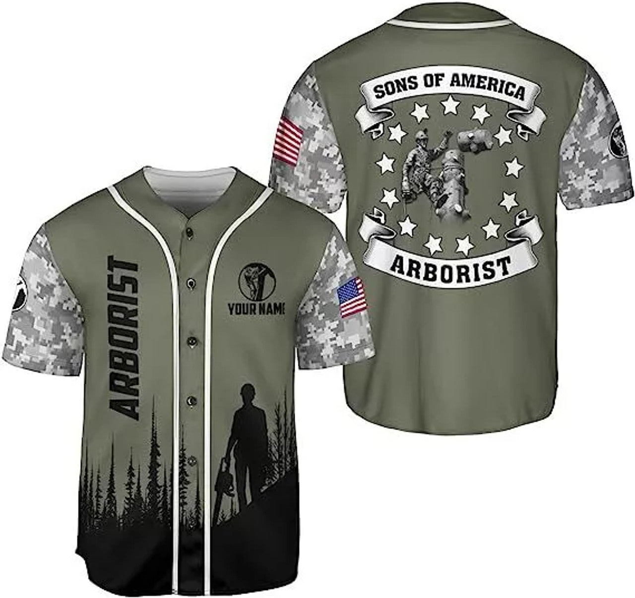 Custom Arborist Shirt Lumberjacks Logger Baseball Jersey S-5XL