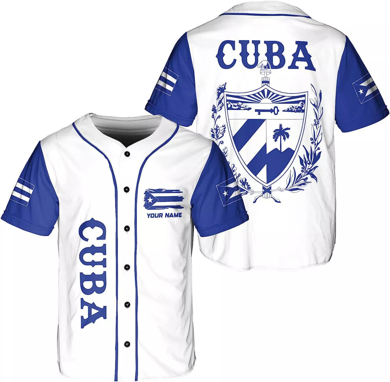 Custom Baseball Jersey Shirt Cuba Flag Jersey Cuba Baseball Jersey S-5XL