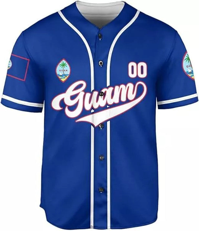 Custom Guam Baseball Jersey Shirt Guam Island Pride Baseball Jersey S-5XL
