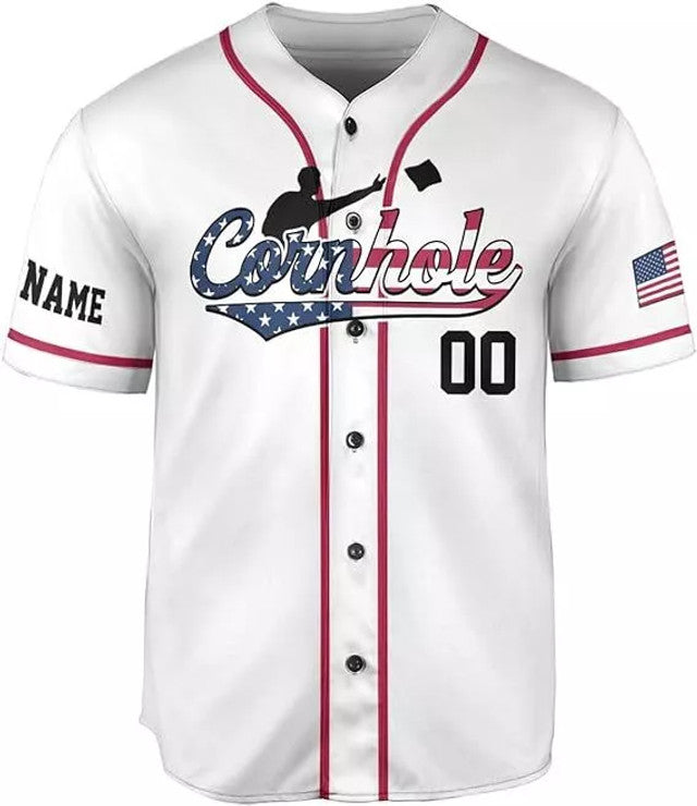 Custom Cornhole Jersey Toss Like A Boss Funny Baseball Jersey S-5XL