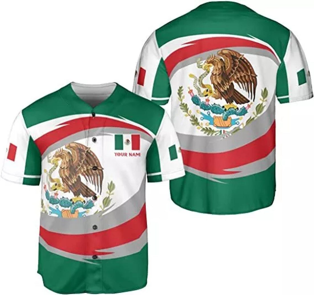 Custom Mexico Baseball Shirt Aztec Design Baseball Jersey S-5XL