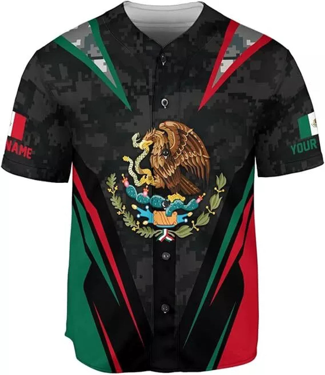 Custom Mexico Flag Baseball Soccer Shirt Baseball Jersey S-5XL