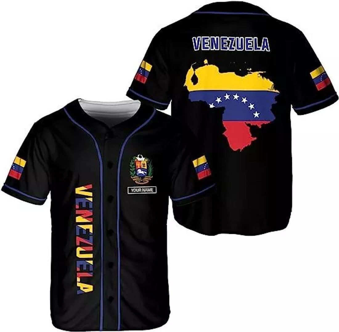 Custom Venezuela Baseball Jersey Proud Venezuelan Flag Baseball Jersey S-5XL