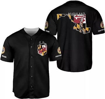 Custom Maryland State Pride Flag Shirt Baseball Jersey S-5XL
