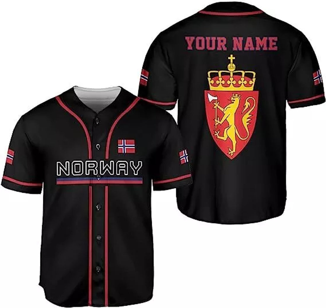 Custom Norway Baseball Jersey Norwegian Pride Baseball Jersey S-5XL
