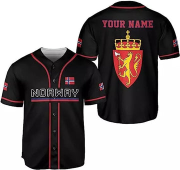 Custom Norway Baseball Jersey Norwegian Pride Baseball Jersey S-5XL