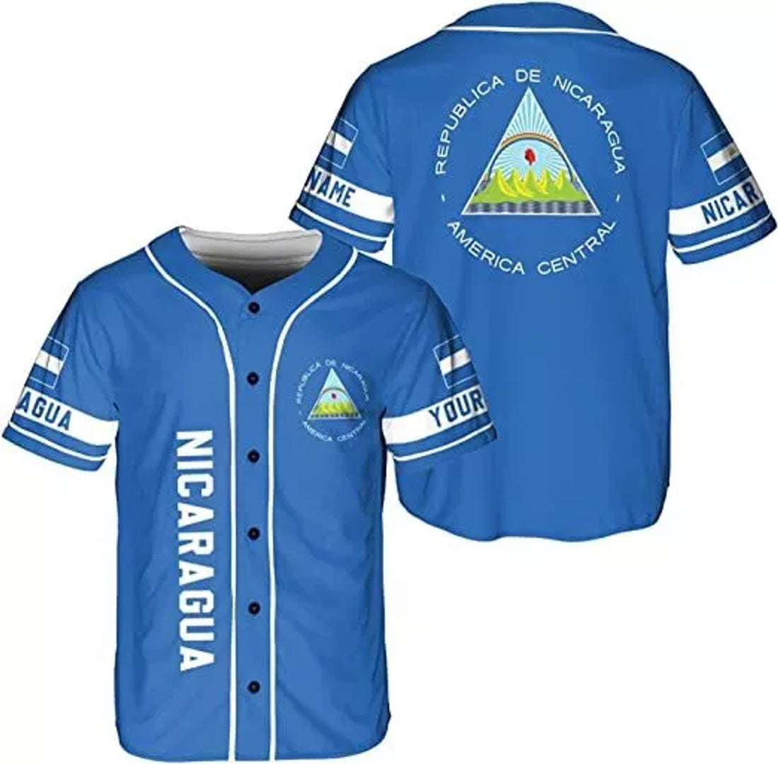 Custom Nicaragua Baseball Jersey Shirt Camisas Baseball Jersey S-5XL