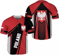 Custom Poland Baseball Jersey Shirt Polska Tshirt Baseball Jersey S-5XL